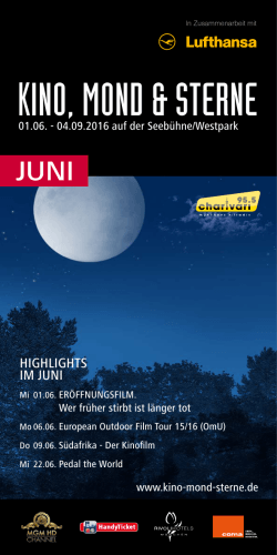 Programmheft Juni - Kino, Mond & Sterne
