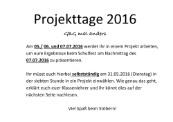 Projekttage 2016 am GBG mal anders