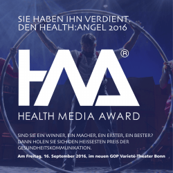 Zur Ausschreibung - Health Media Award