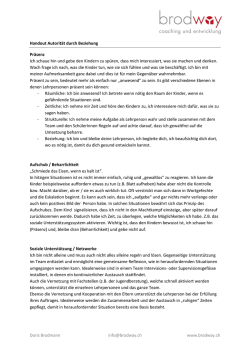 Handout "Autorit&auml;t durch Beziehung