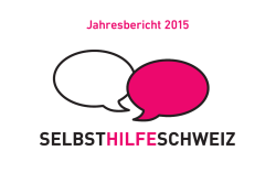 Jahresbericht 2015 - Selbsthilfe Schweiz