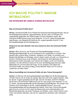 Ein Interview mit Annica von Ichmache>Politik