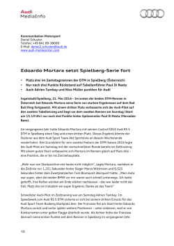 Edoardo Mortara setzt Spielberg-Serie fort