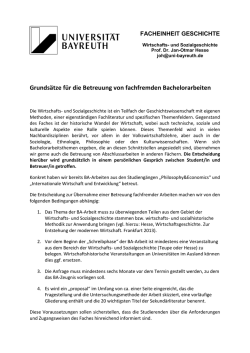 Grunds&auml;tze f&uuml;r die Betreuung von fachfremden Bachelorarbeiten