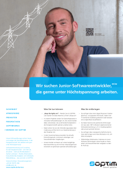 Junior Softwareentwickler (m/w) PDF