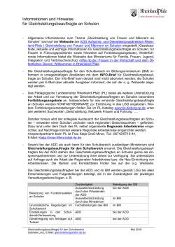 Informationen und Hinweise 2015 - Aufsichts - in Rheinland
