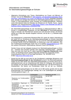 Informationen und Hinweise 2015 - Aufsichts - in Rheinland