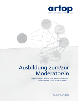 Ausbildung zum/zur Moderator/in