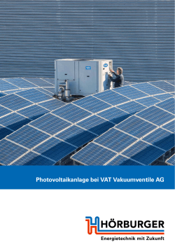 Photovoltaikanlage bei VAT Vakuumventile AG