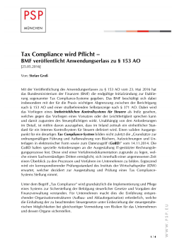 Tax Compliance wird Pflicht – BMF veröffentlicht Anwendungserlass