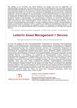 Leiter/in Asset Management + Service