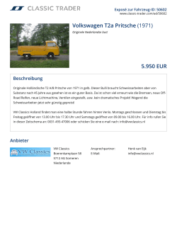 Volkswagen T2a Pritsche (1971) 5.950 EUR