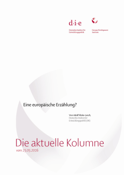 Eine europ&auml;ische Erz&auml;hlung? - Deutsches Institut f&uuml;r
