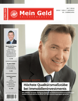 Infos zur Ausgabe - Anlegermagazin Mein Geld