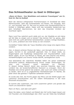 Das Schlosstheater in Ottbergen - Kulturgemeinschaft Ottbergen eV