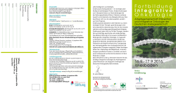 Flyer zum  - Prävention und integrative Onkologie
