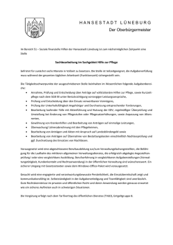 Hansestadt L&uuml;neburg sucht eine Sachbearbeiterin/einen