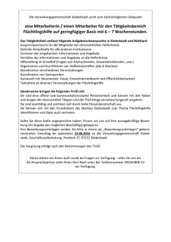 eineMitarbeiterin / einen Mitarbeiter f&uuml;r den T&auml;tigkeitsbereich