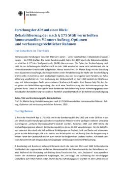 Factsheet: Rehabilitierung der nach § 175 StGB verurteilten