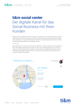 ti&m social center Der digitale Kanal für das Social Business mit