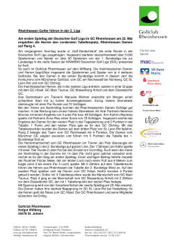 Pressemitteilung Deutsche Golf Liga 1 Spieltag Sponsoren