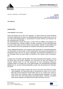 Infobrief 2016 - Kulturverein Oberasbach eV