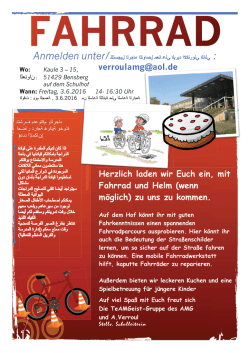 Herzlich laden wir Euch ein, mit Fahrrad und Helm