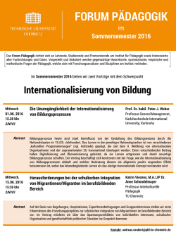 Die Unumg&auml;nglichkeit der Internationalisierung von