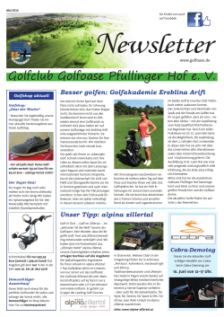 Newsletter - Golfclub Golfoase Pfullinger Hof