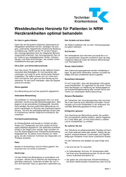 Infoblatt "Versorgungsnetz Herz in Köln"