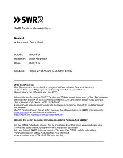 SWR2 Tandem - Manuskriptdienst Neuland Ankommen in