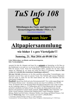 TuS Info 108 - (TUS) Kreuzweingarten