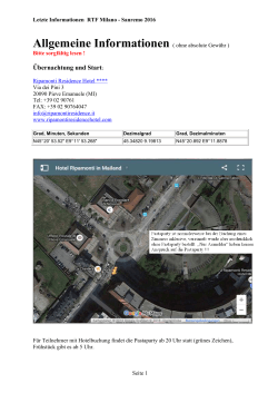 Letzte Infos als PDF - Milano