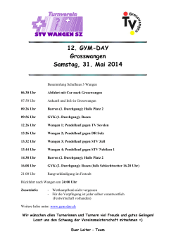 12. GYM-DAY Grosswangen Samstag, 31. Mai 2014