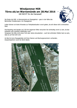 Information zum Liegeplatz der MIR am 28.Mai