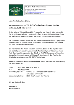 Infos - SV Gr&uuml;n Weiss Birkenwerder Abteilung Leichtathletik