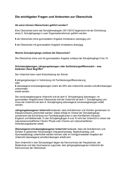 Die wichtigsten Fragen und Antworten zur Oberschule