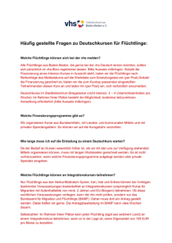 H&auml;ufig gestellte Fragen zu Deutschkursen f&uuml;r - vhs Baden