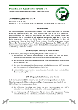 Deutscher Jack Russell Terrier Verband e. V. Zuchtordnung des