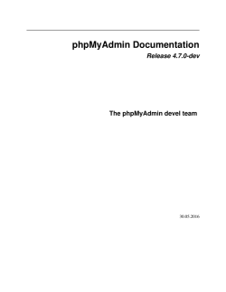 phpMyAdmin Documentation