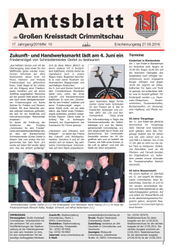 Amtsblatt Ausgabe 10-2016 - Blickpunkt Crimmitschau