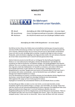 NEWSLETTER - VALEXX AG