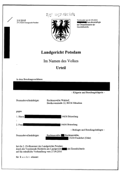 Landgericht Potsdam - Waldorf Frommer News