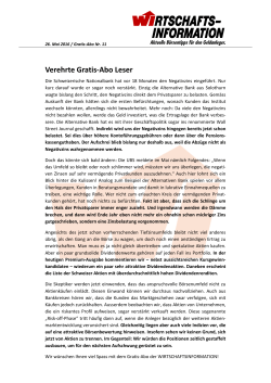 Gratis-Abo Nr. 11 vom 26. Mai 2016