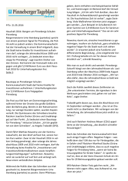 Pinneberger Tageblatt - Grüne Fraktion Pinneberg