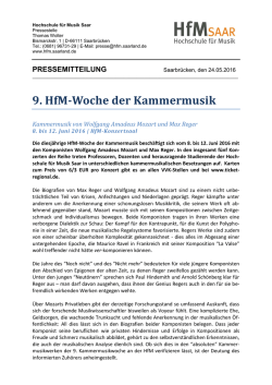 Presse-Info - Hochschule für Musik Saar