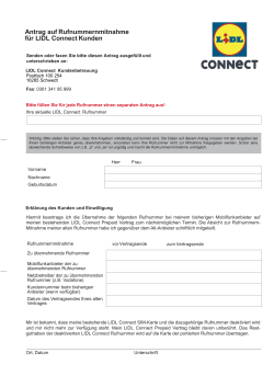 Antrag auf Rufnummernmitnahme für LIDL Connect Kunden