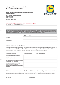 Antrag auf Rufnummernmitnahme f&uuml;r LIDL Connect Kunden