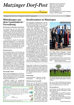 Dorfpost Nr. 10 vom 20. Mai 2016