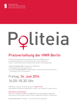 Plakat - HWR Berlin